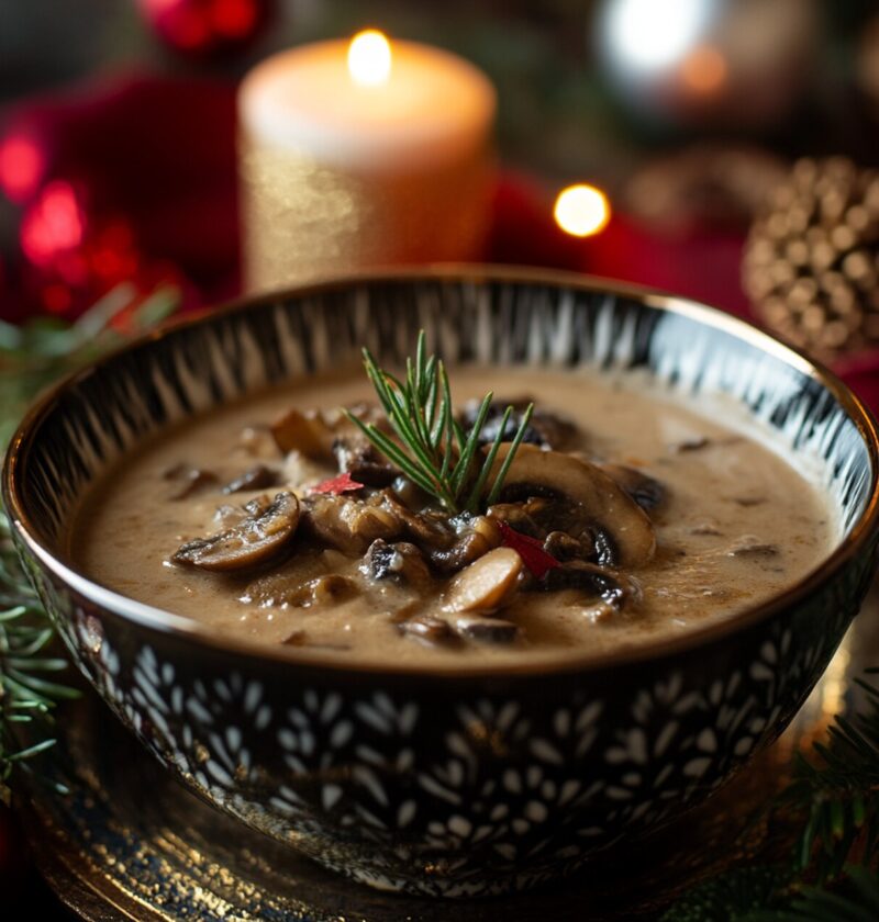Tradycyjna świąteczna zupa grzybowa